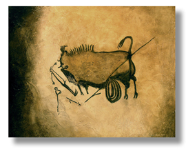 Bison of Lascaux reproduction